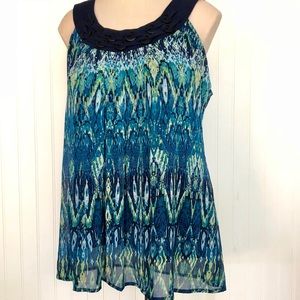 - Zac & Rachel Sheer Pleated Top W/Lining Sz. L